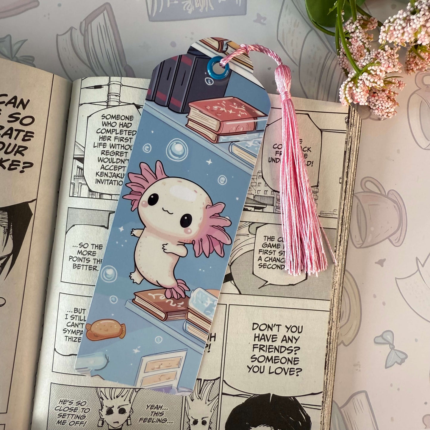 Axolotl Book Explorer Bookmark