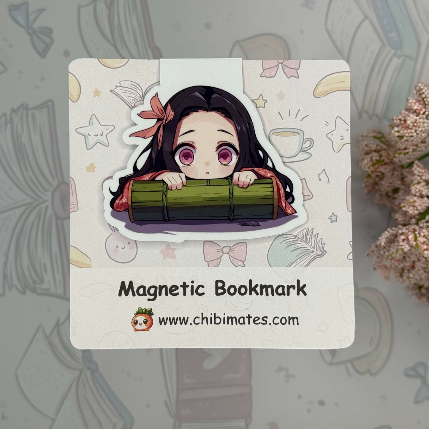 Anime Chibi Bamboo Girl Magnetic Bookmark