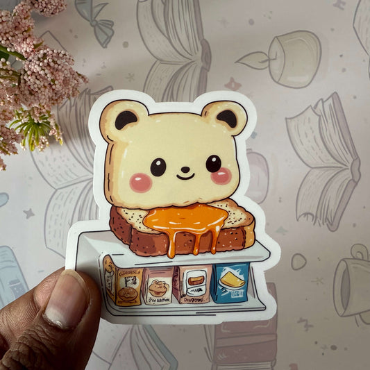 Bear Honey Toast Glossy Sticker