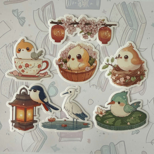 Tranquil Aviary Sticker Set - 7 Stickers