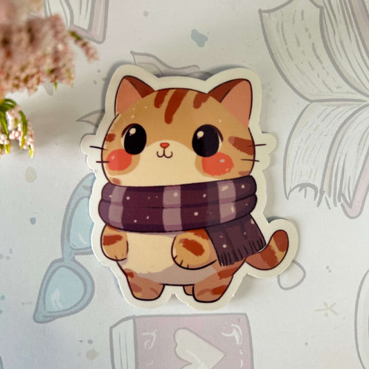 Snuggly Scarf Cat Sticker