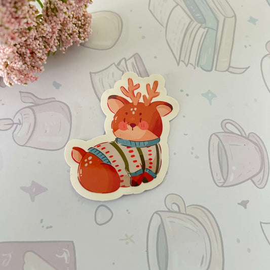 Cozy Reindeer Sticker