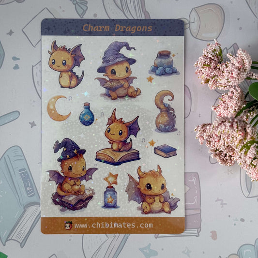 Charm Dragons Holographic Sticker Sheet