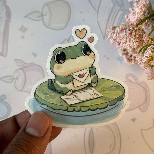 Frog Love Letter Holographic Sticker