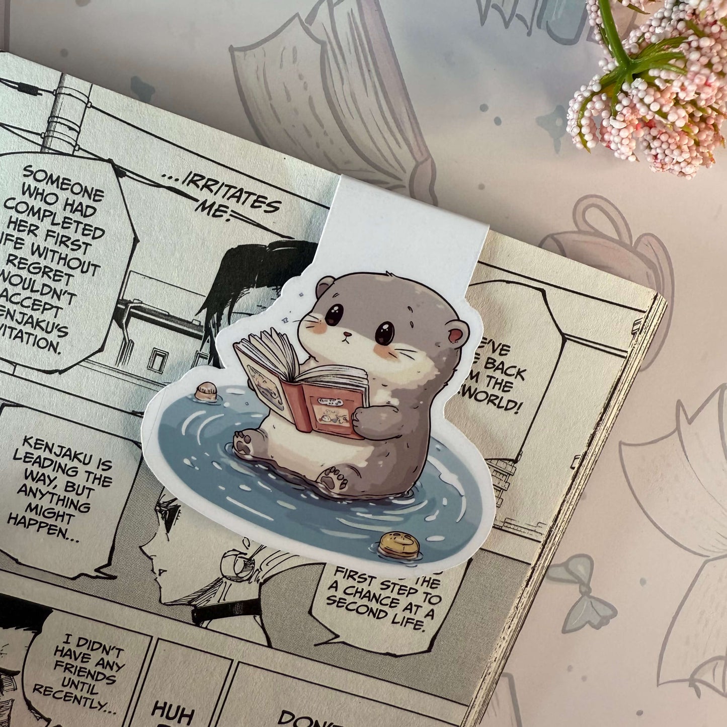 Otter Reading Magnetic Bookmark