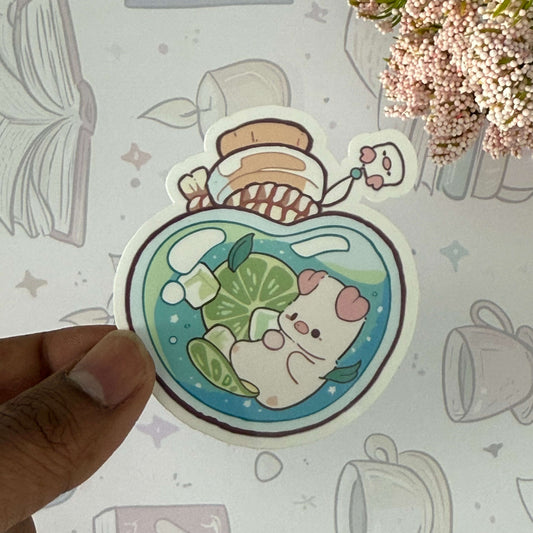 Citrus Breeze Potion Pig Glossy Sticker